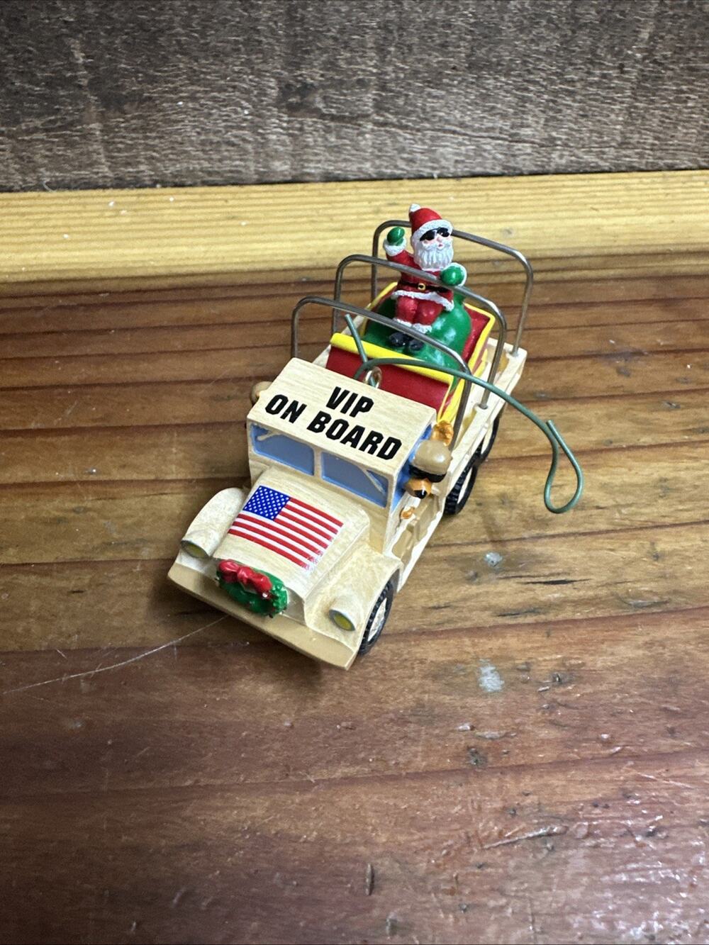 Carlton Cards VIP on Board Christmas Ornament Santa Truck In Box